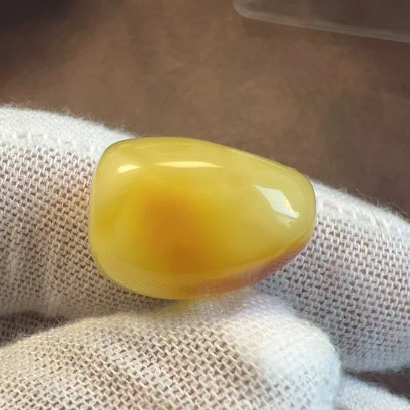 D0225天然原矿蜜蜡随形桶珠老型单珠配饰