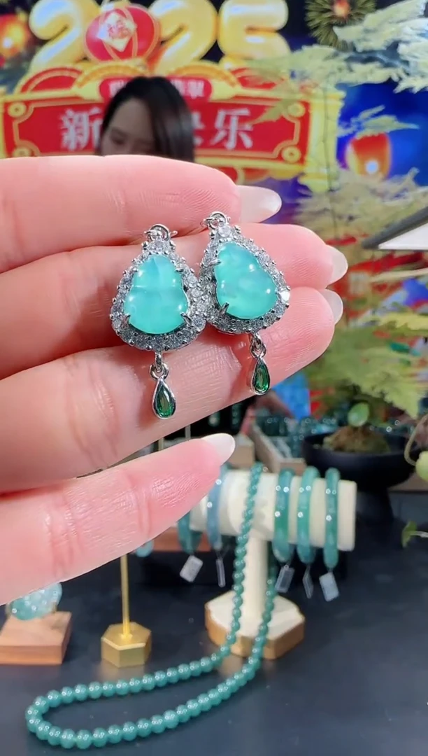 【闪购商品】翡翠耳饰合金葫芦耳饰多样性发一