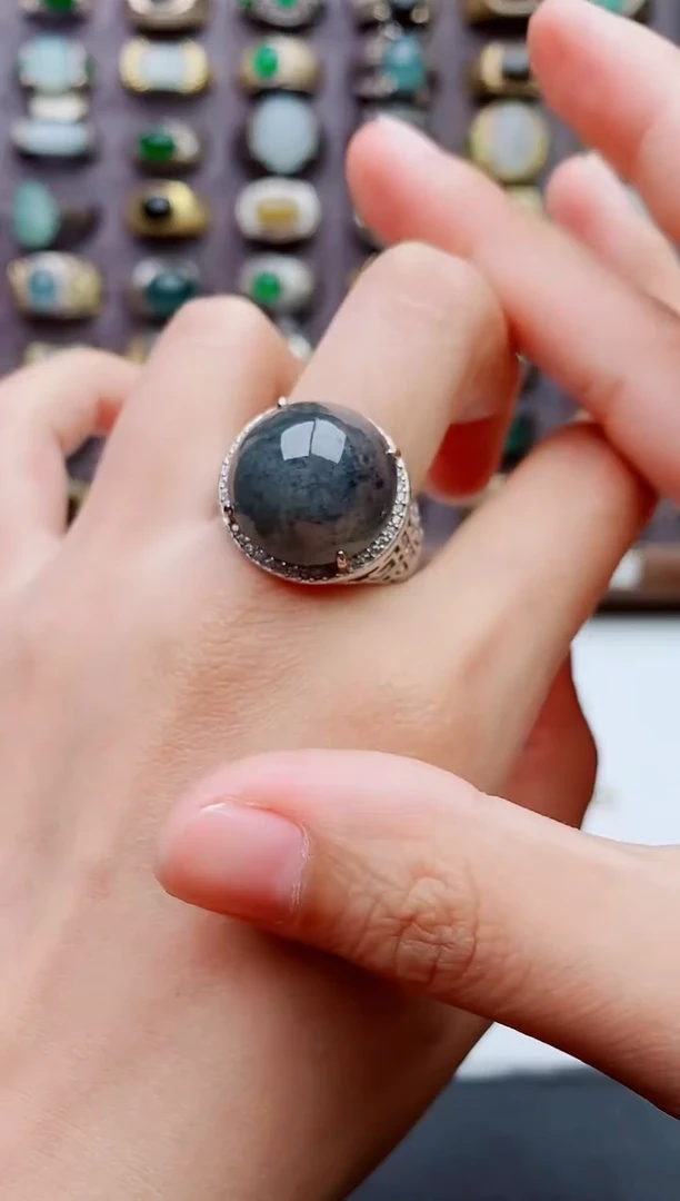 未镶嵌戒指翡翠天然翡翠男戒