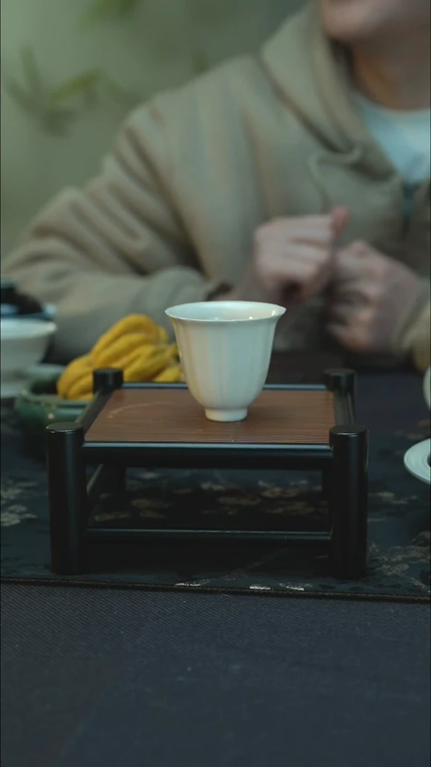 主任杯全品 彭州白瓷 花瓣杯 带底款