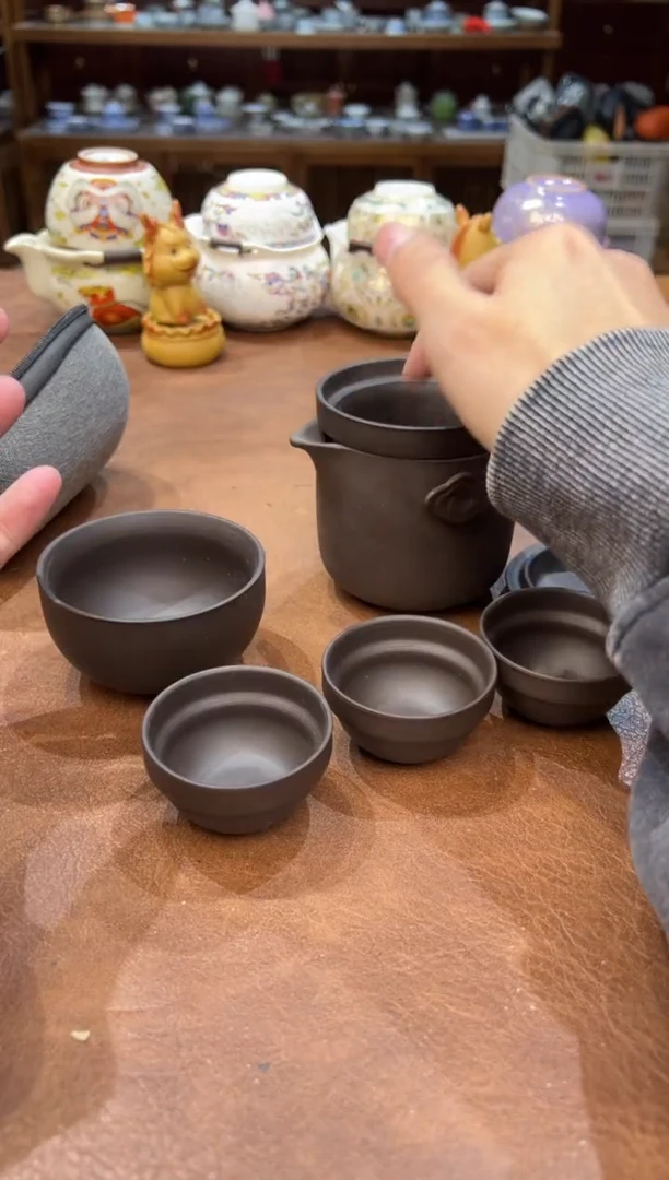 真的很便宜会开片的旅行茶具