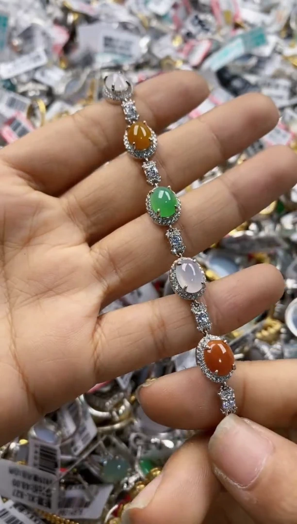银S925镶嵌戒指翡翠7777----6