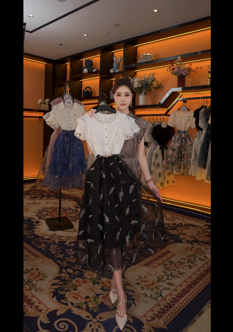 【G】夏季优雅百搭时尚显瘦气质连衣裙 GS-57058