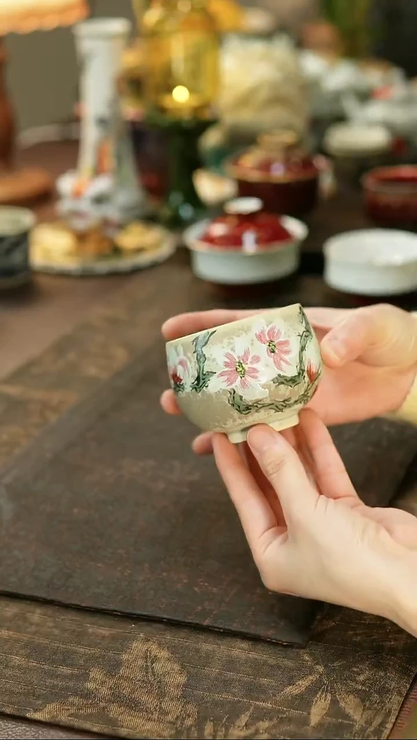 景德镇陶瓷杯碗柴烧多人