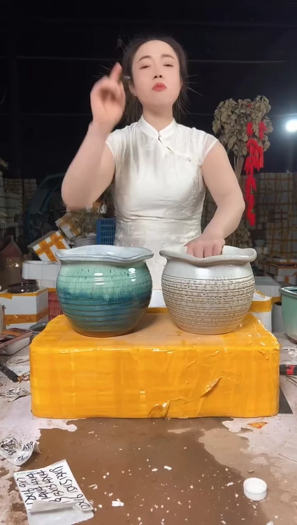 宜兴紫砂粗陶花盆19-16