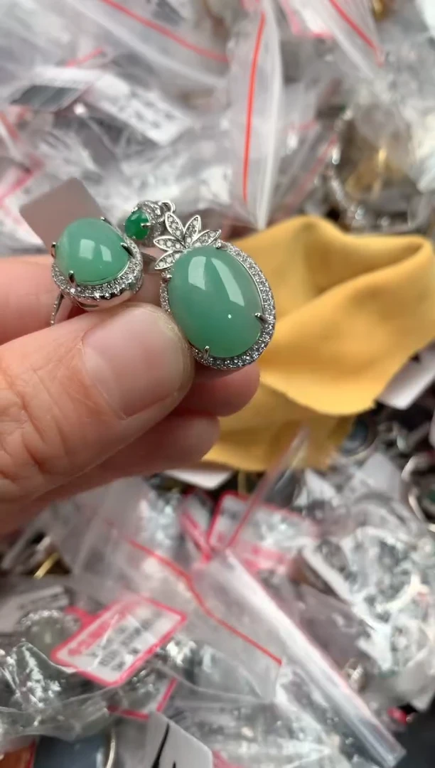 银S925镶嵌戒指翡翠888---3