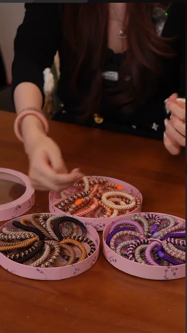 陶81-18根罐装编制高弹力发圈*3