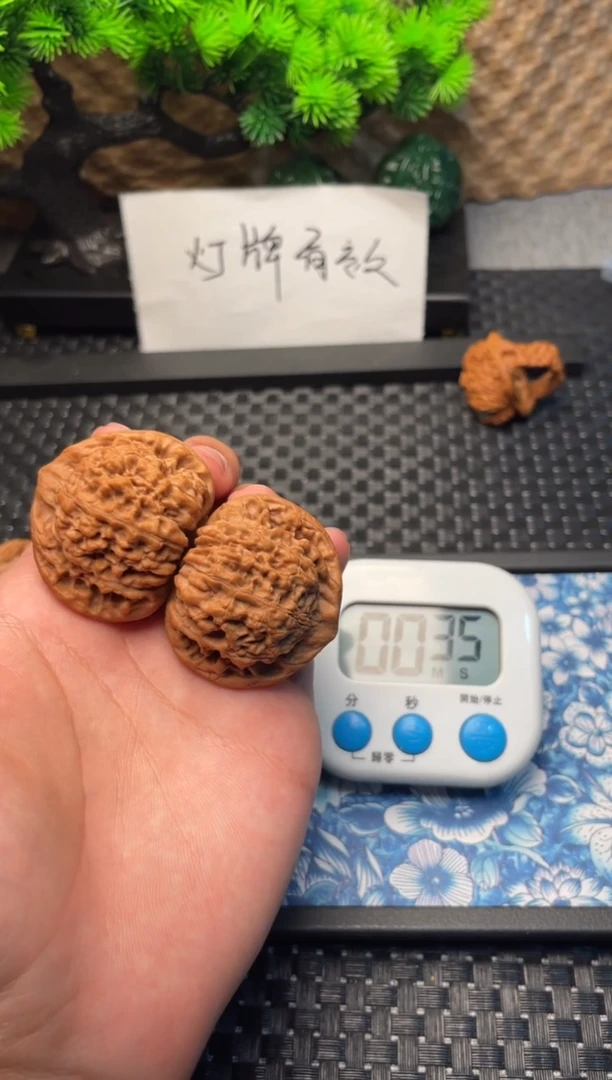 文玩核桃把件柳*芽满肉官帽