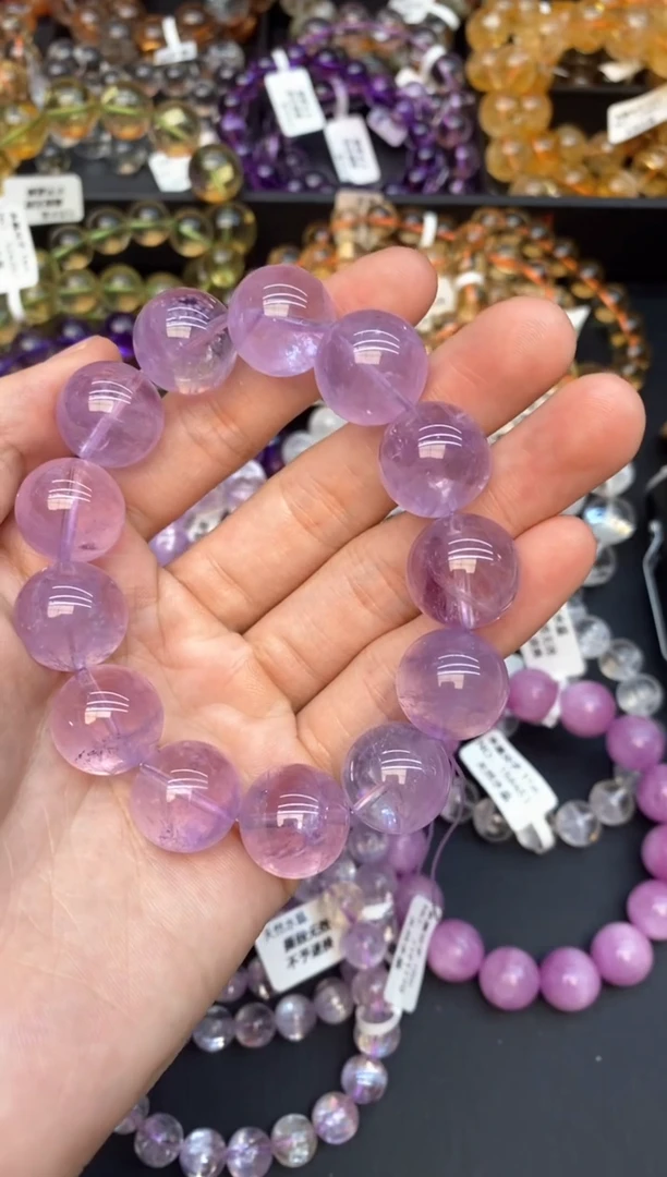 水晶手串未镶嵌10薰衣草紫水16mm+