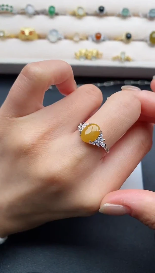 银S925镶嵌戒指翡翠55555555+6