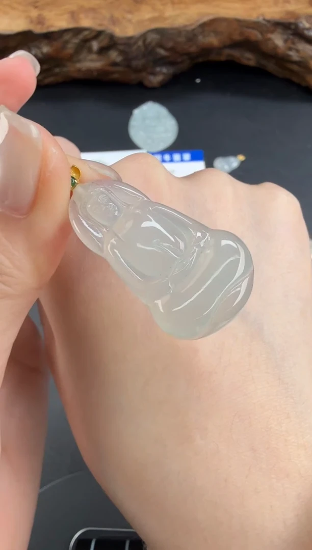 吊坠(不含链)18K金镶嵌翡翠翡翠饰品-68