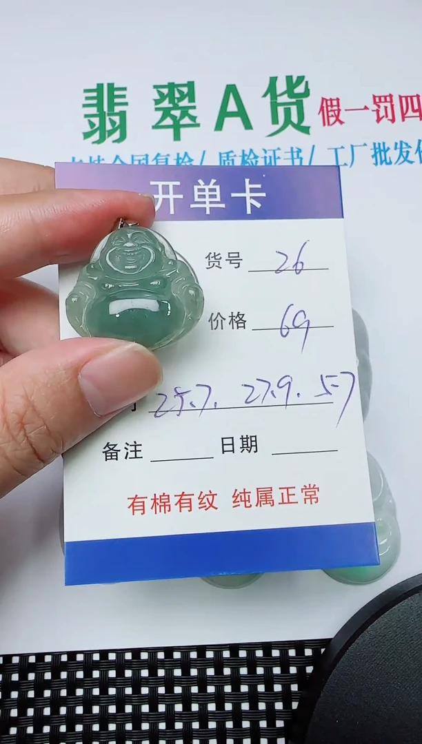 吊坠(赠链)银S925镶嵌翡翠26