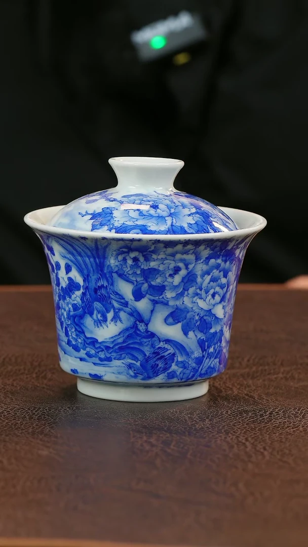 【闪购商品】青山赋花鸟盖碗陶瓷