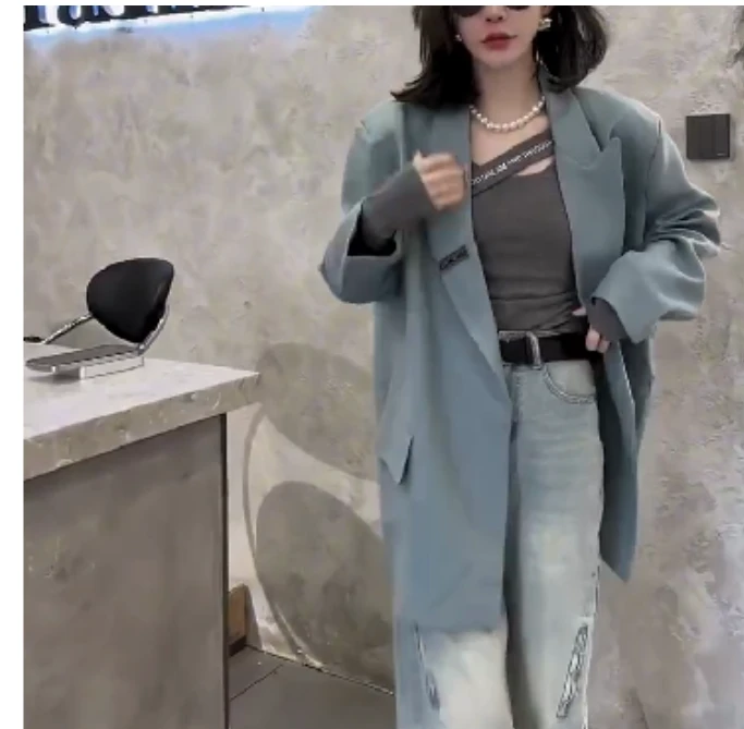 2025春季新款时尚女装网红气质爆款百搭洋气西装外套裤子cx