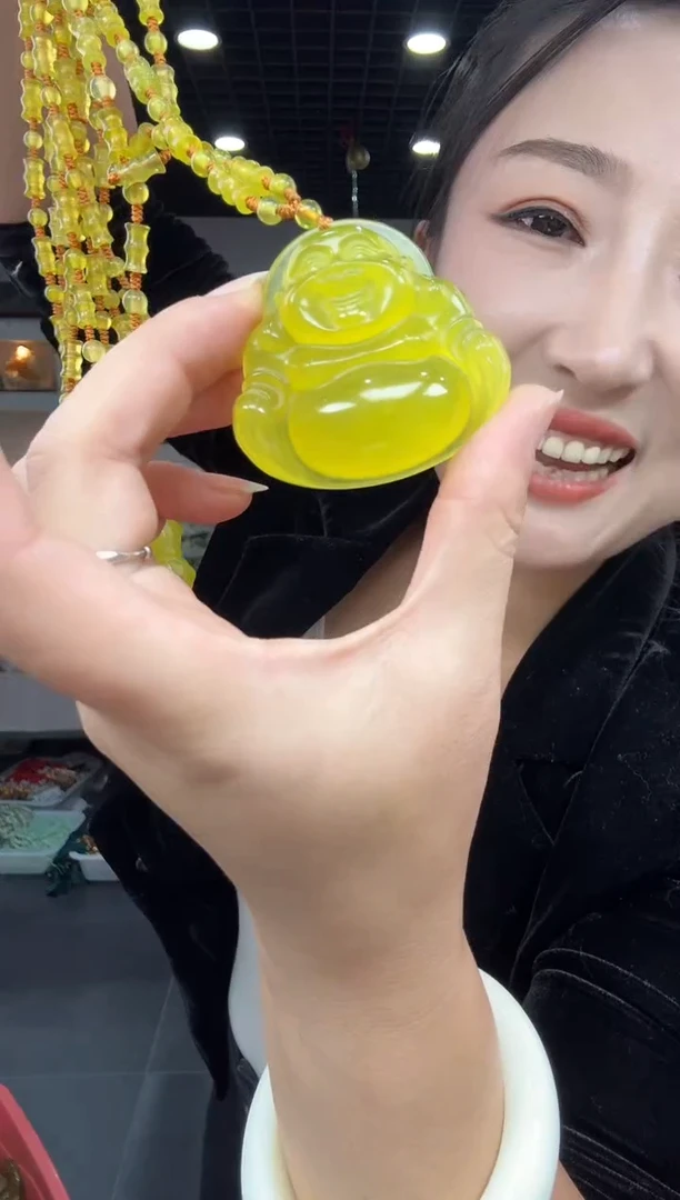 未镶嵌岫玉颈饰朝鲜黄佛公【全珠链】