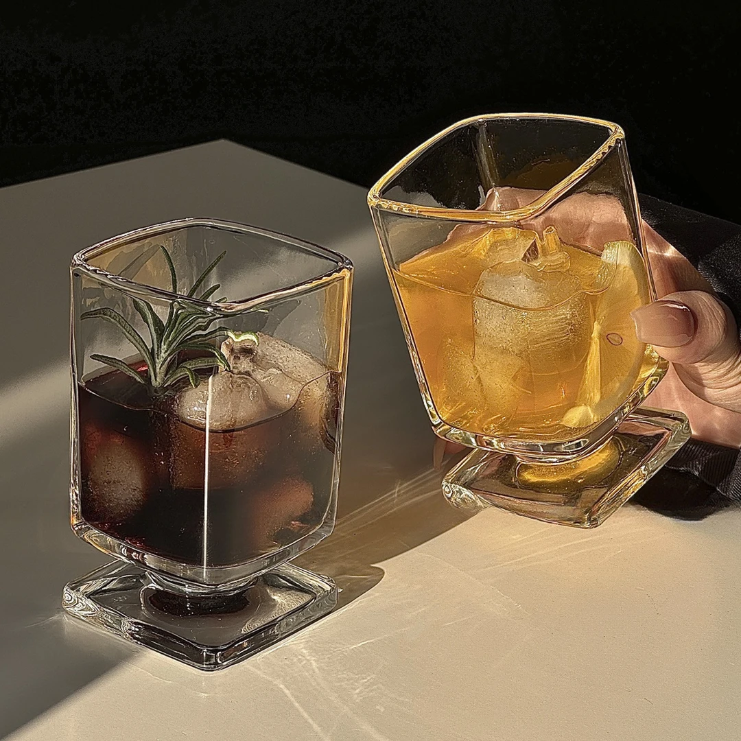 创意四角水杯玻璃杯小容量果汁杯家用办公室透明水杯牛奶杯子玻璃