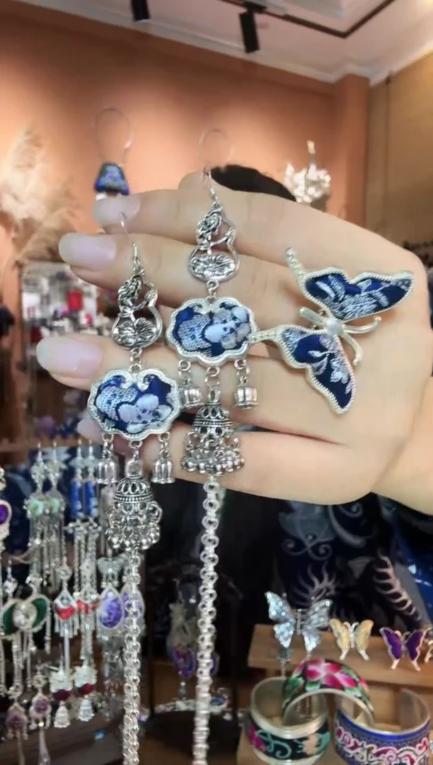 刺绣纯手工民族风耳环