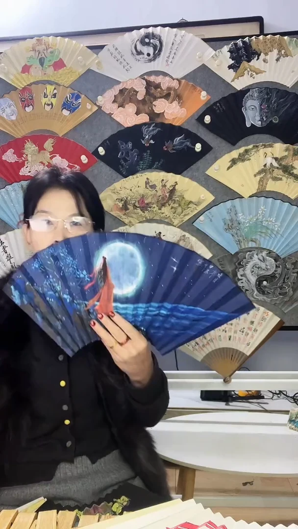 扇子九五寸十八方玉竹折扇