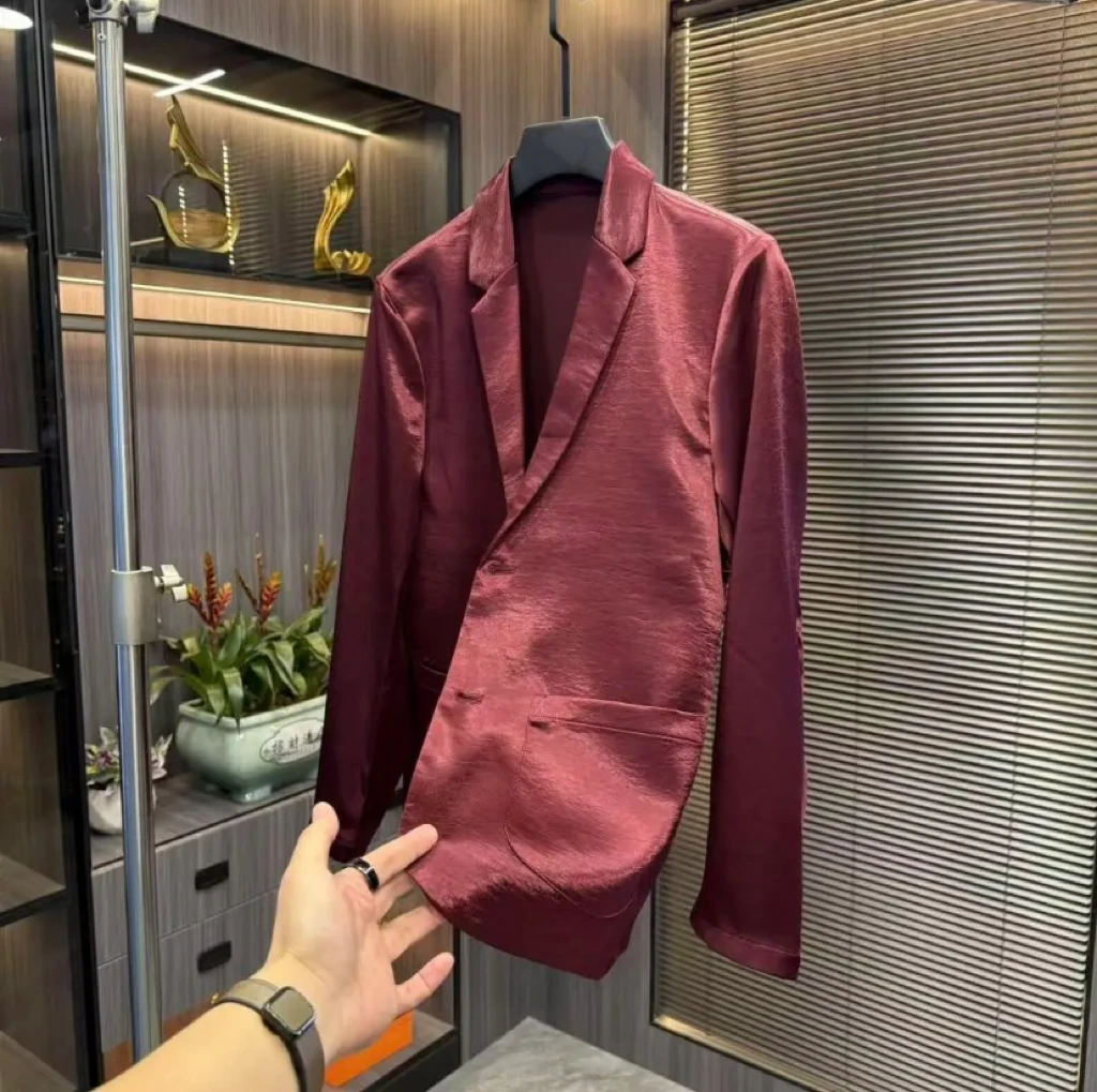 夏季薄款醋酸西服外套男女同款轻奢时尚高端大气外套简约西服短款