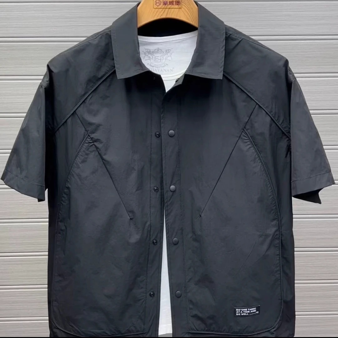 M9-66夏季新款速干翻领男休闲时尚百搭舒适户外T恤短袖衫