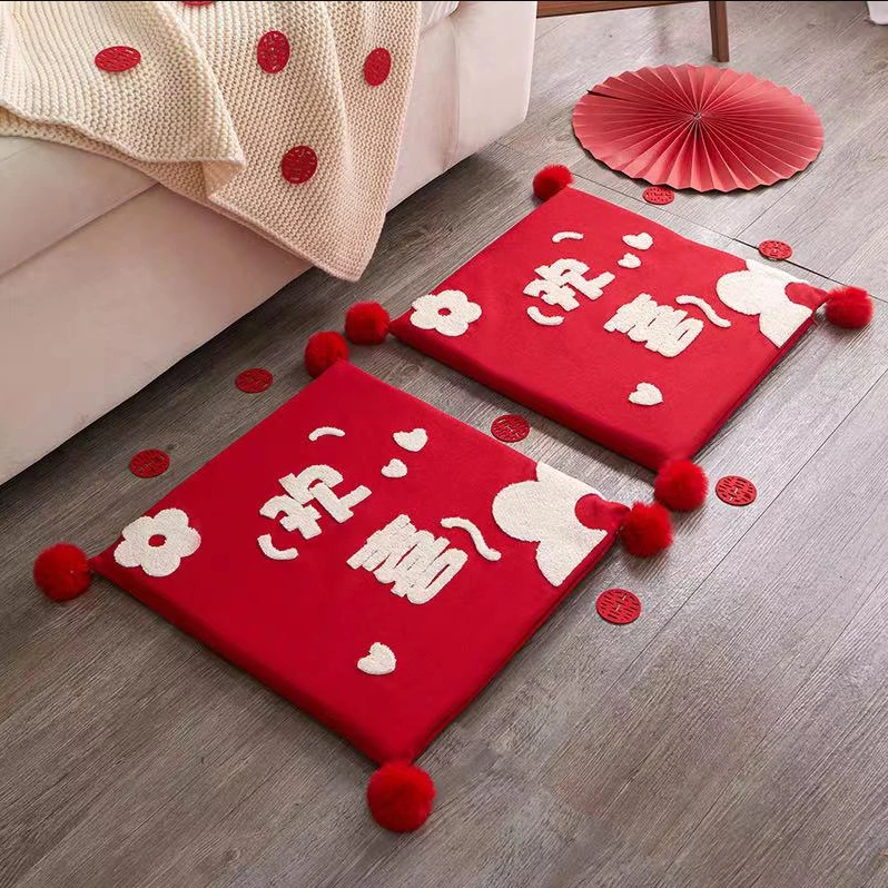 坐福垫新娘改口跪拜喜垫子结婚跪垫一对敬茶红色椅垫新人婚礼磕头