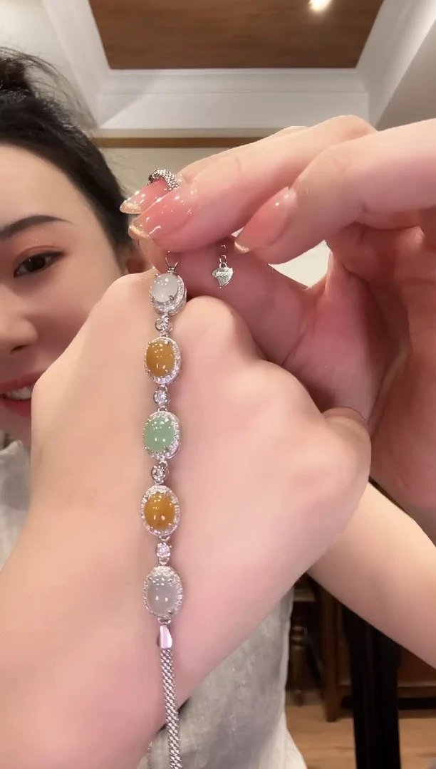 翡翠银S925镶嵌颈饰国风