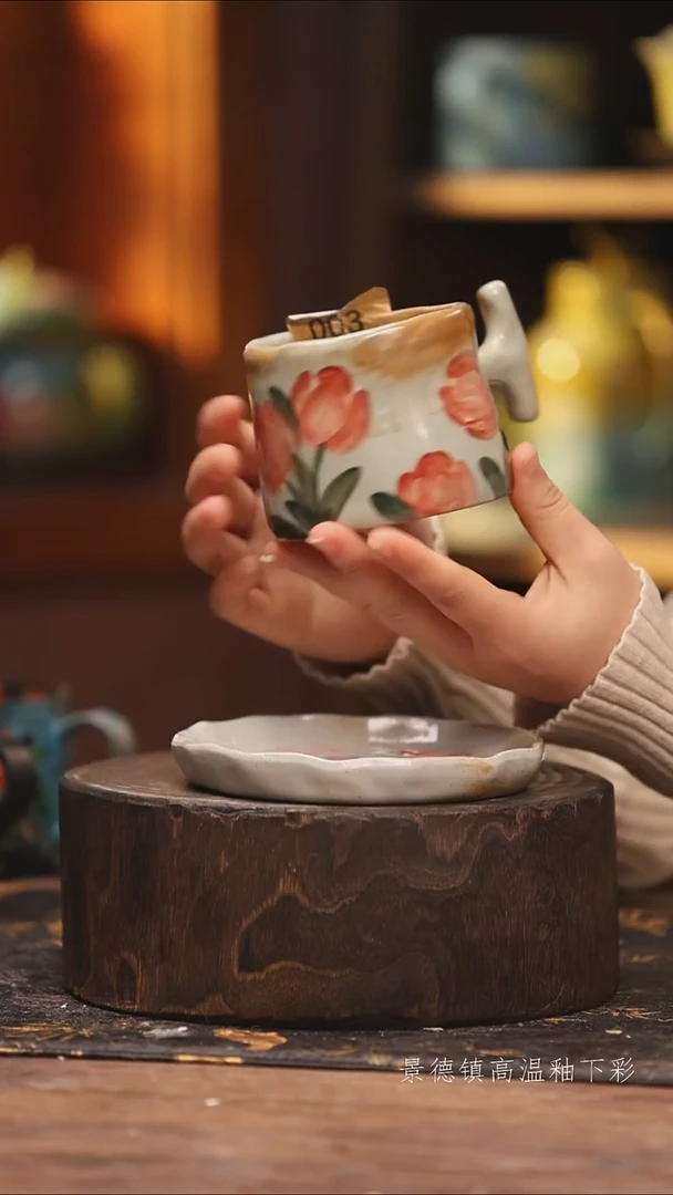 陶瓷景德镇高温釉下手绘陶瓷@L003@