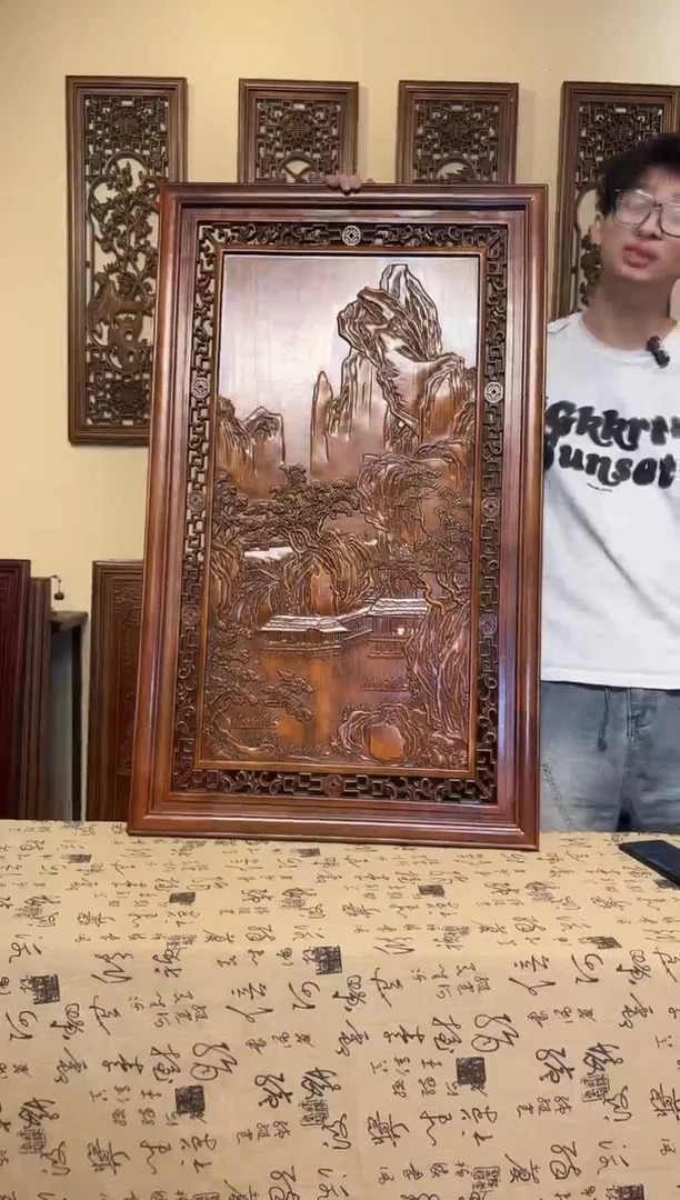 香樟木单片尺寸100*60山水画