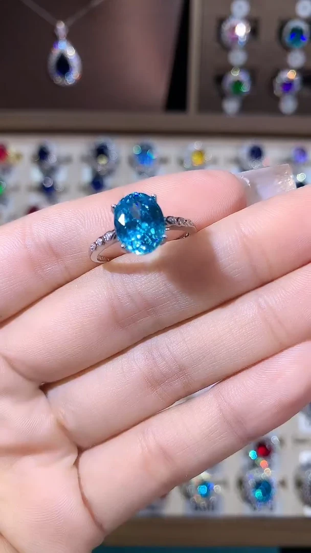 银S925镶嵌戒指碧玺810