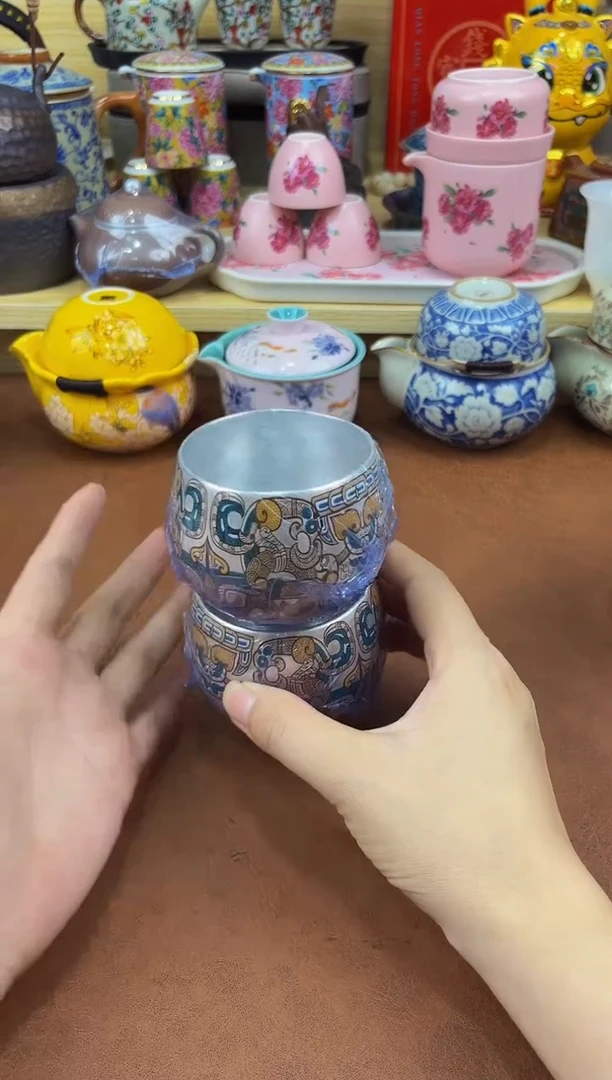 陶瓷茶具摆件旅行套组