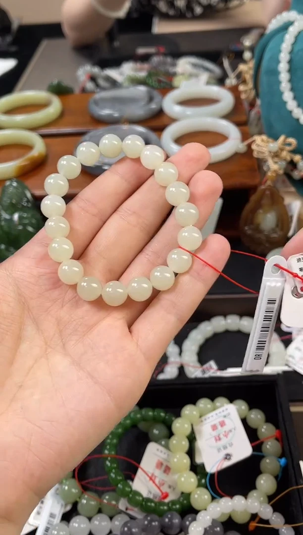 手串未镶嵌和田玉卡10且末迪克兰带糖 圆珠9009486