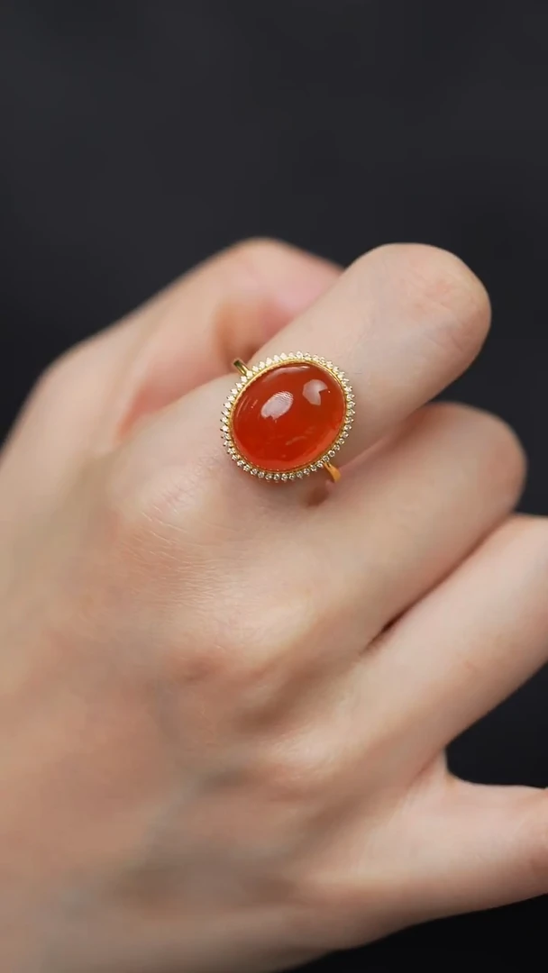 未镶嵌T02（多样性发一件）南红玛瑙戒指