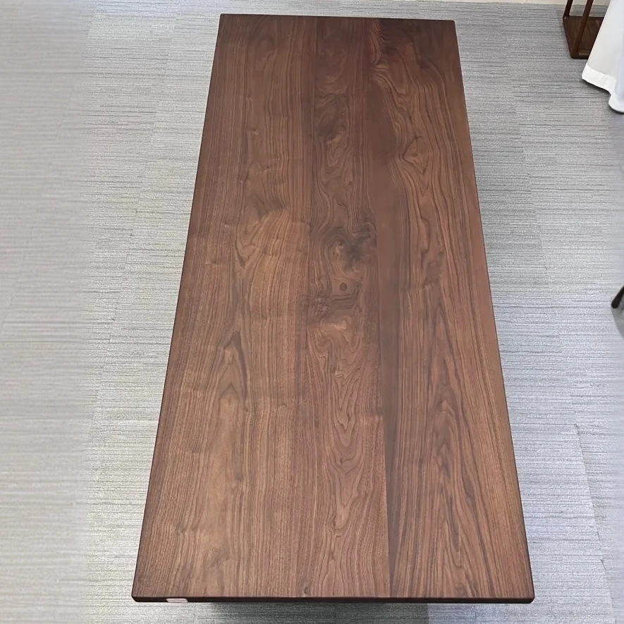 （三拼）北美黑胡桃实木大板桌餐桌茶桌 全方尺寸： 230*95*4.5cm