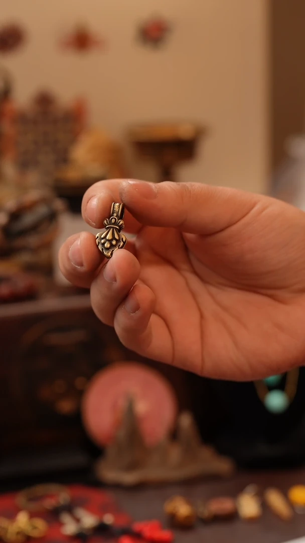 柏香籽/百香籽把件铜卡子