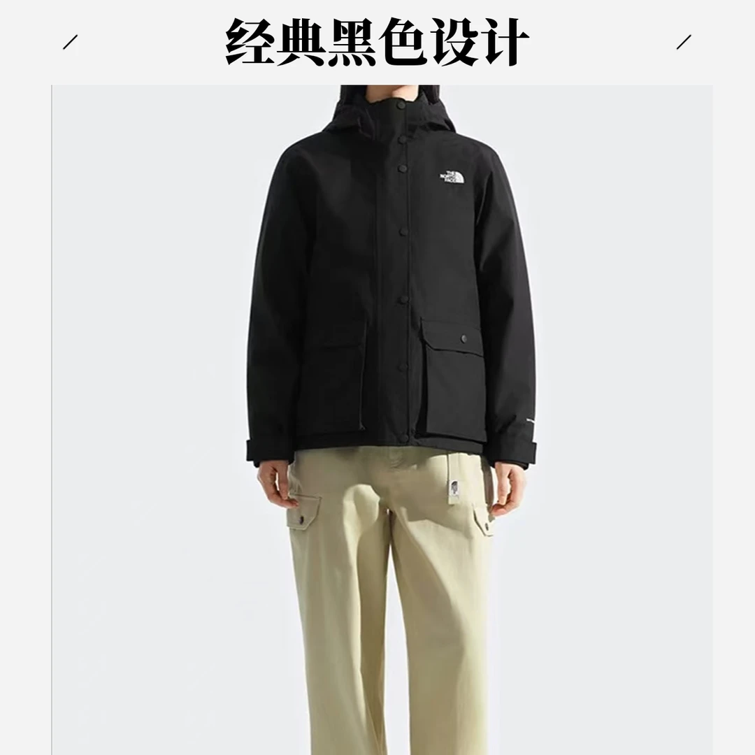 三合一冲锋衣男女款羽绒服秋冬新款户外防水鸭绒内胆小个子款