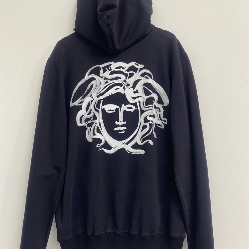 99新 VERSACE/范思哲 白色镭射头连帽卫衣/564863375354/Z0130818