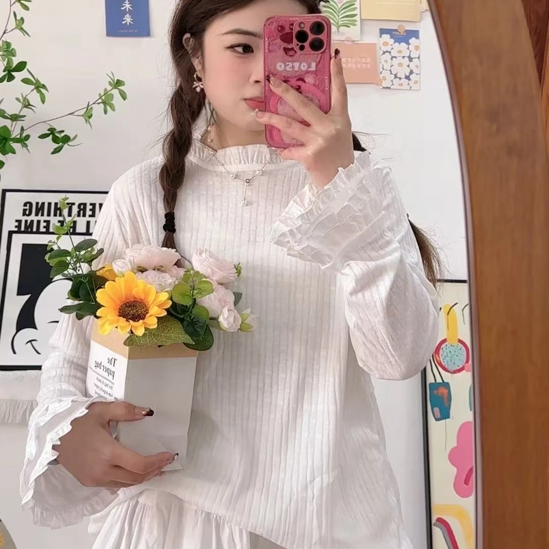 【杨杨服饰】大码打底衫女上衣2025春季新款百搭长袖体恤衫甜美T恤