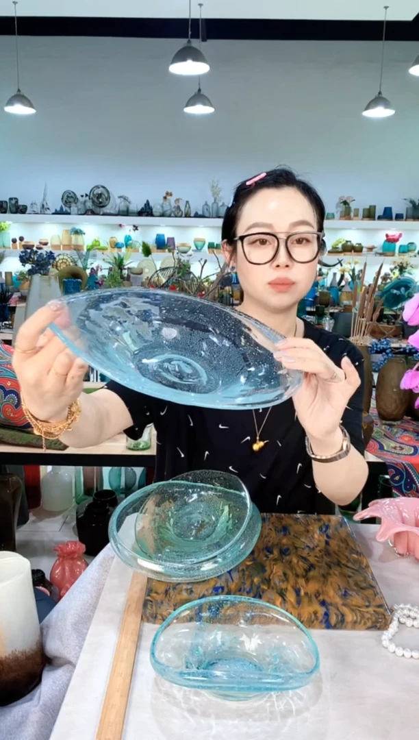 慕忆家手作琉璃花瓶大㳀