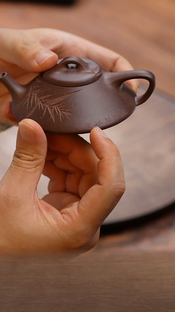 茶壶紫砂五堂   合瓢-刻