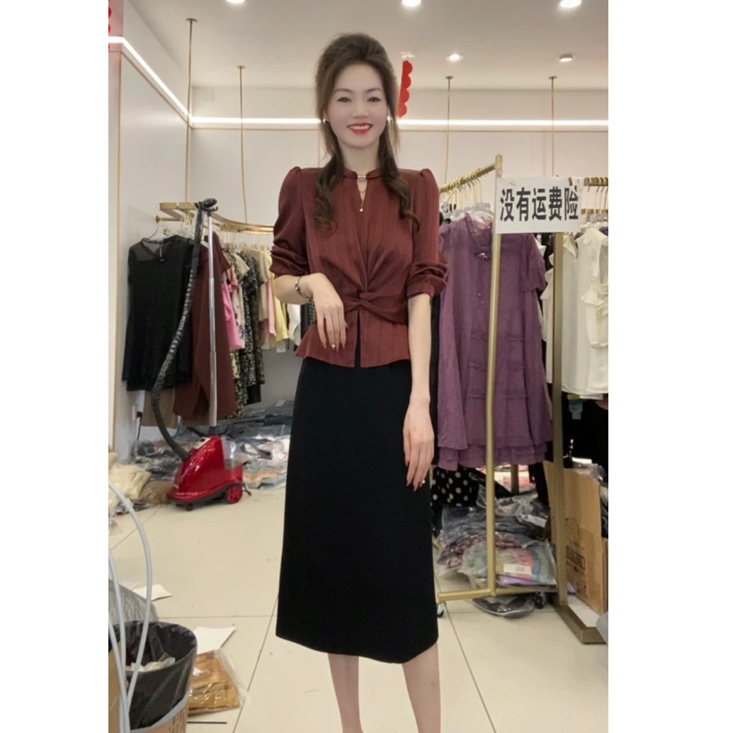 2025春季新款时尚气质显瘦百搭假两件连衣裙