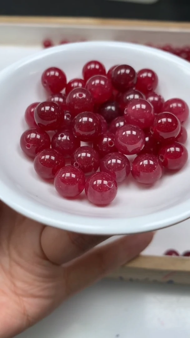 未镶嵌散珠碧玺E580 鸽血红碧玺10mm10个6.8元