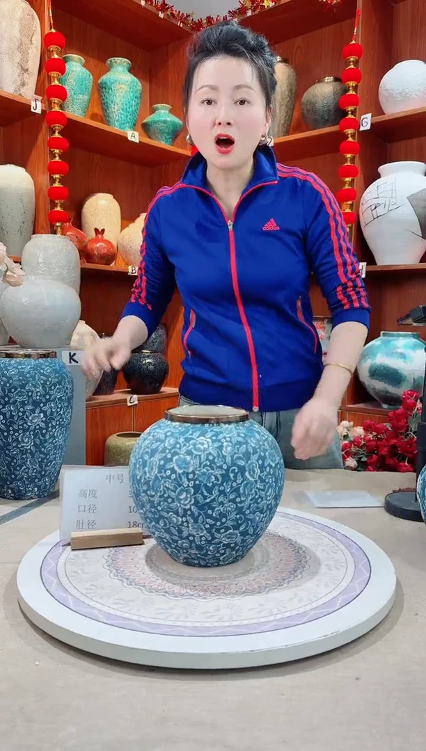 【闪购商品】瓶陶瓷花瓶 无花 芙蓉青花小号