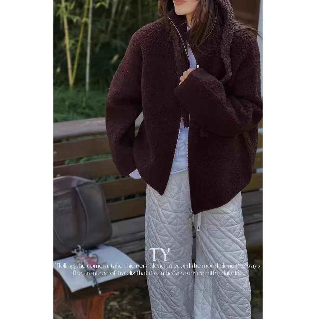 【no退no换 谨慎下单】立领毛毛拉链针织开衫 83277