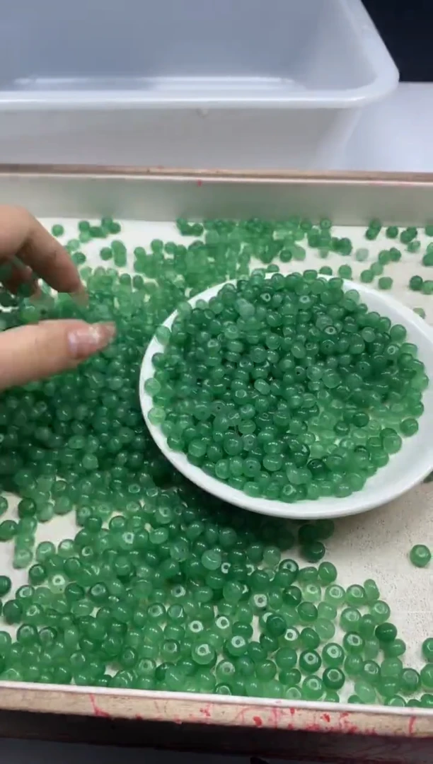 【闪购商品】玛瑙/玉髓颈饰未镶嵌w54绿东陵算盘6*4mm*50颗