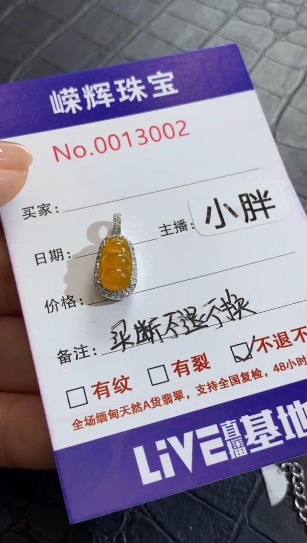 翡翠18K金镶嵌颈饰极****m买断 不退不换