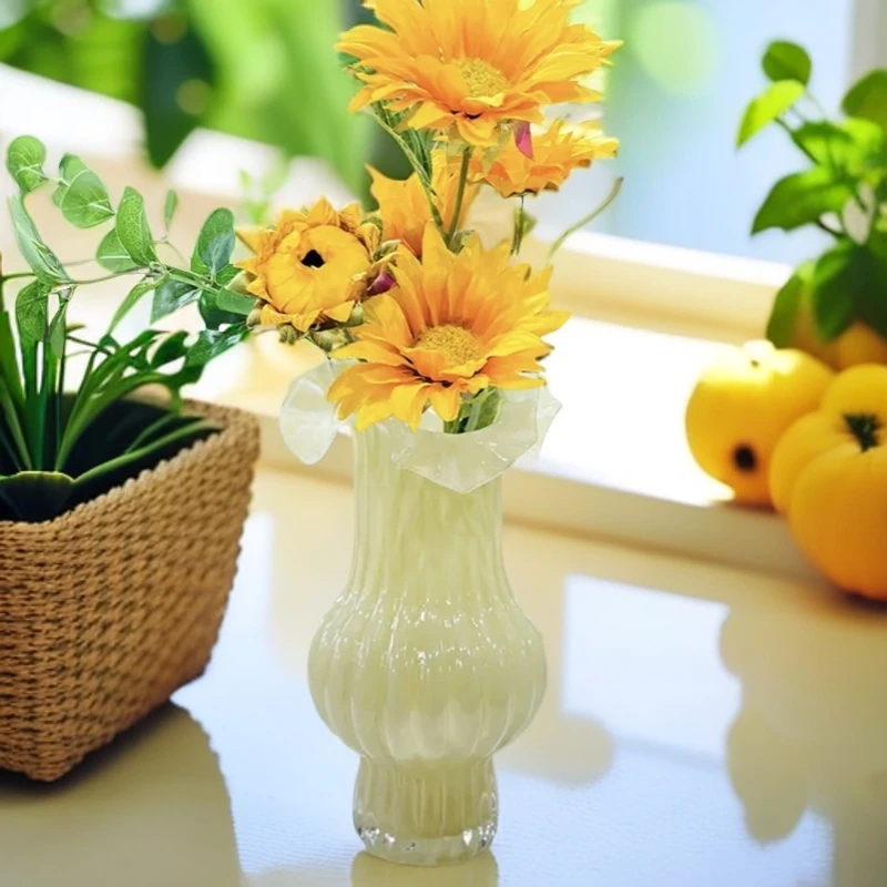 Q55-微瑕黄色折纸花瓶ins花瓶轻奢百搭花瓶-KP-