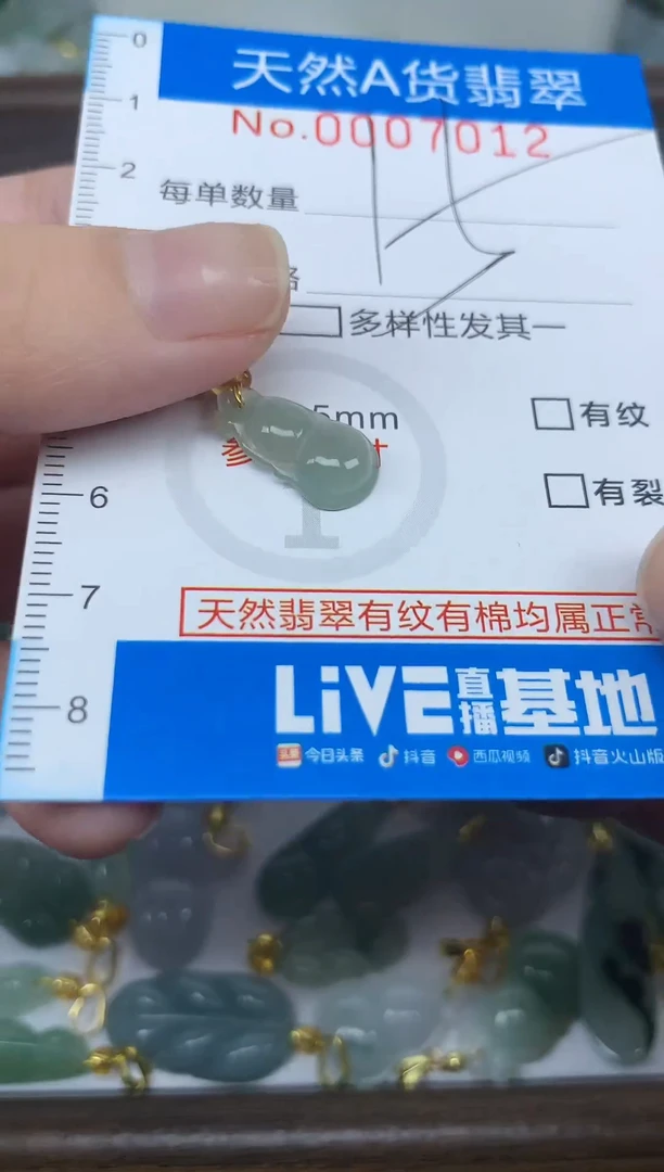 颈饰未镶嵌翡翠净货挂件-7012