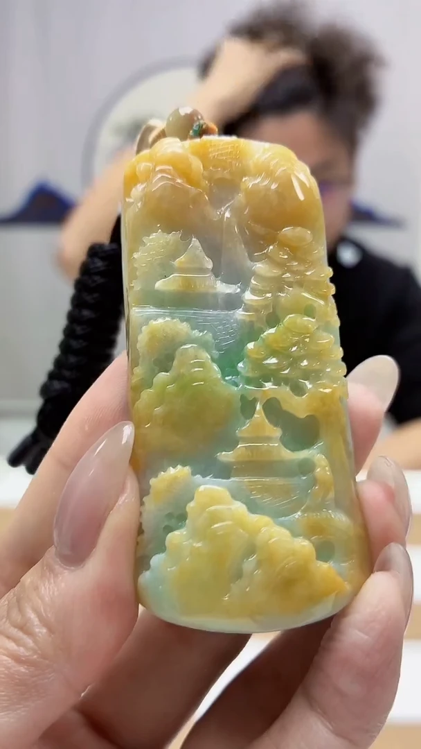 未镶嵌定制翡翠4688MM-毛货挂件139