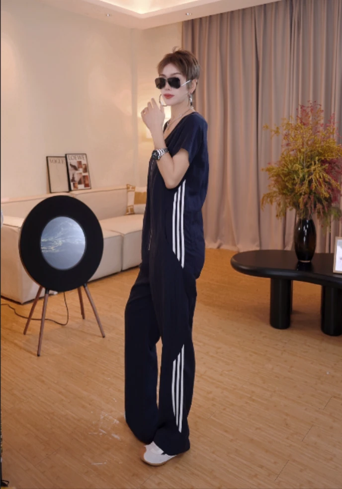 NMN王火火&夏季时尚轻奢气质计师新款女装轻薄小众连体裤26N26024