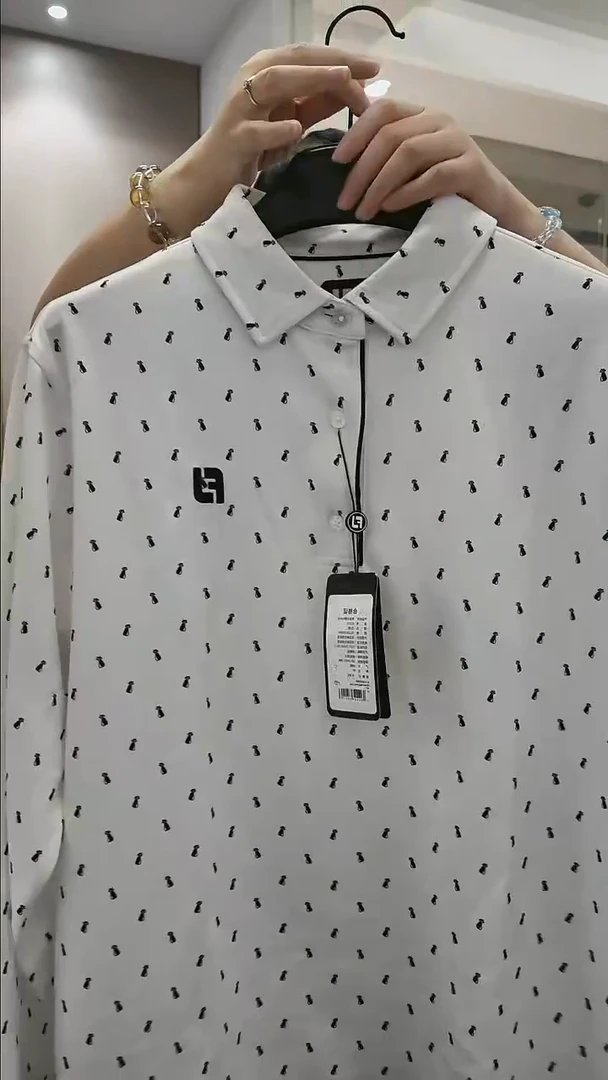 FJ-长袖Polo衫-男士-81075-XL-白/黑